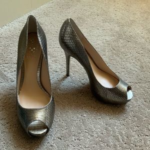 Vince Camuto -  Lorimina Snake print peep toe Heels